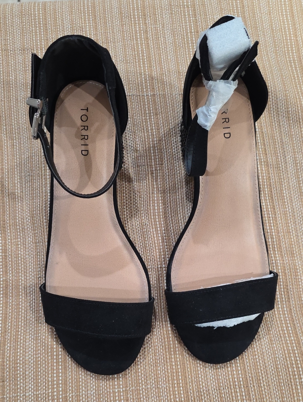 torrid Black Ankle Strap Block Heel Sandals